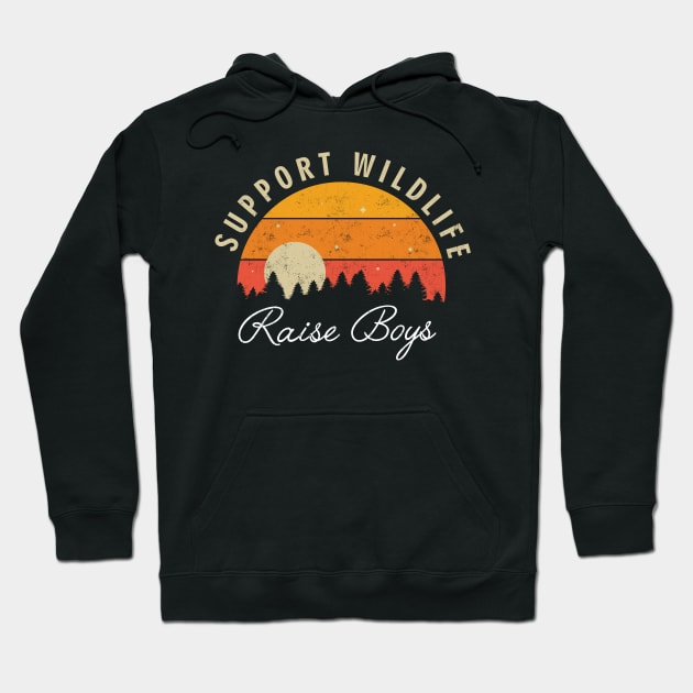 Support Wildlife Raise Boys Hoodie by stayilbee